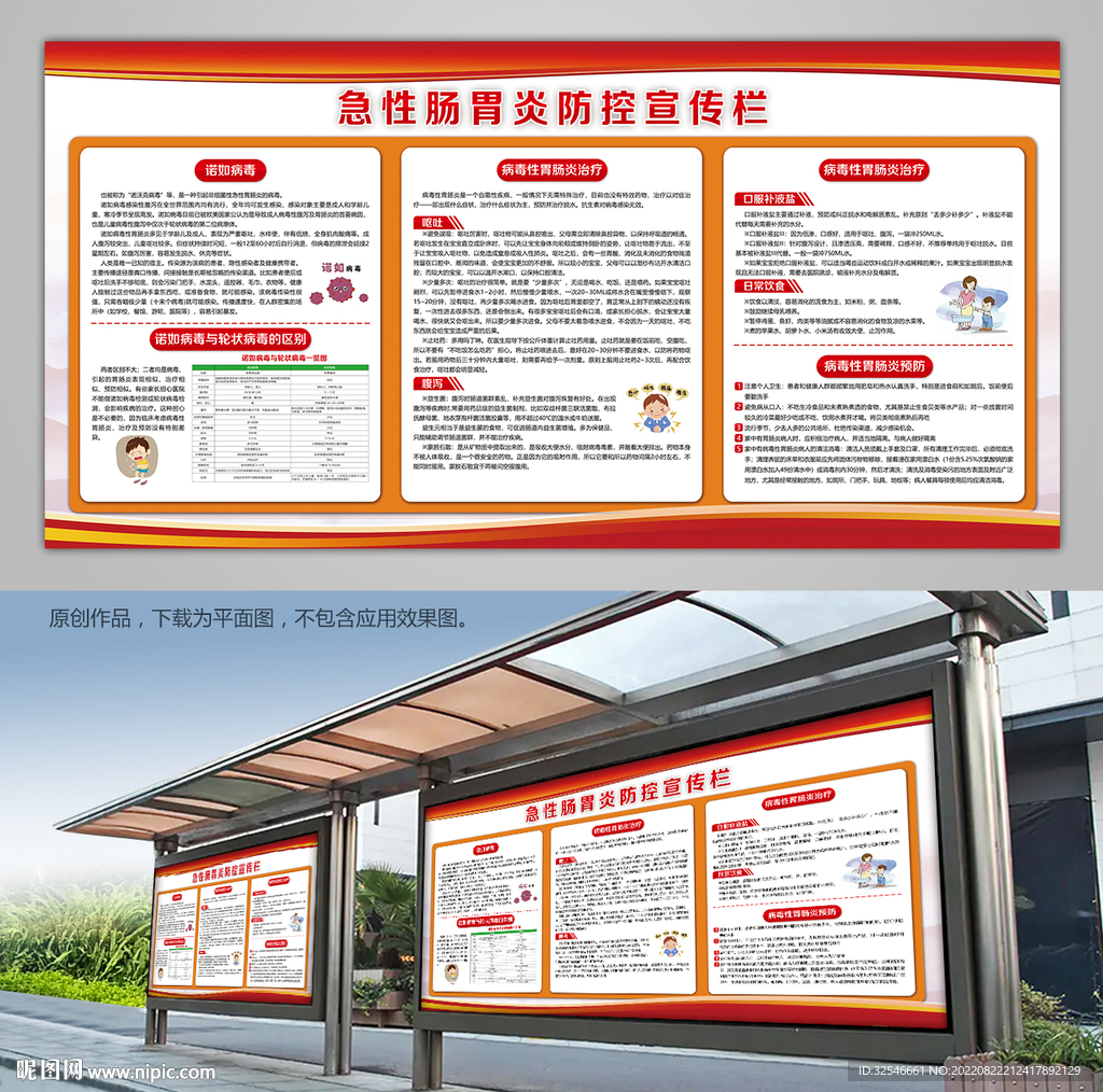 急性肠胃炎背景板海报灯箱展架