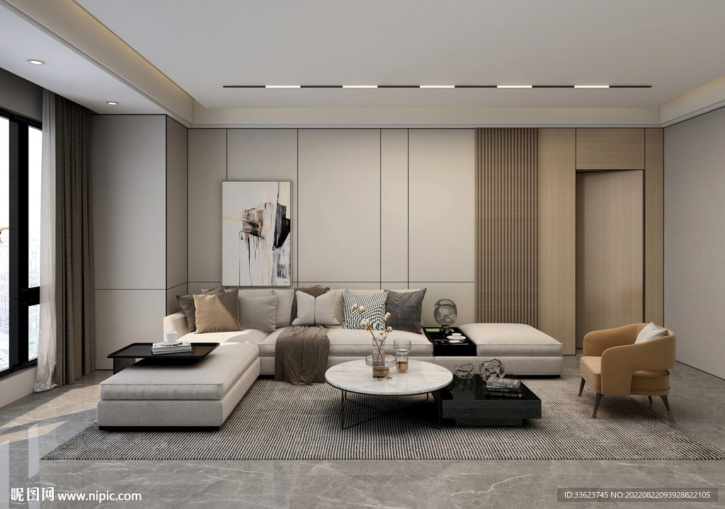 现代轻奢沙发背景墙