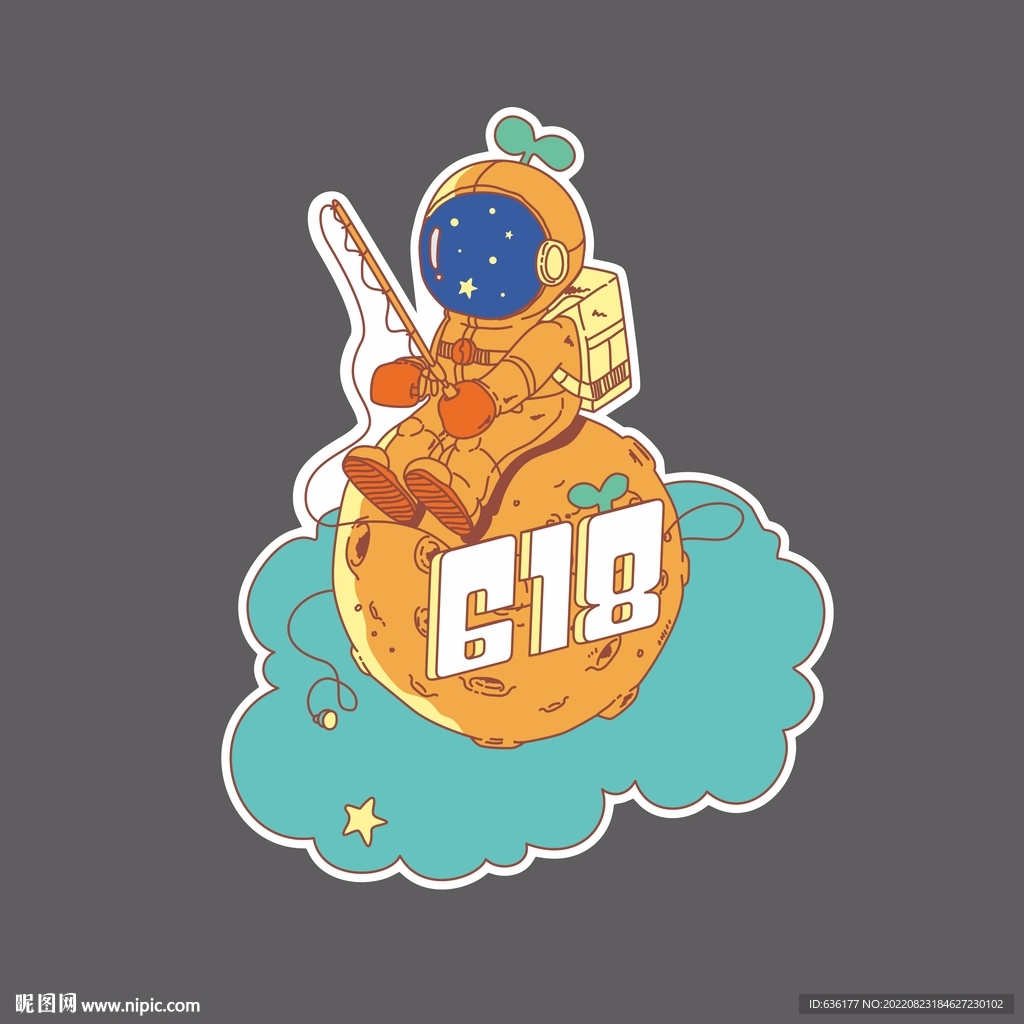 618宇航员卡通地贴玻璃贴