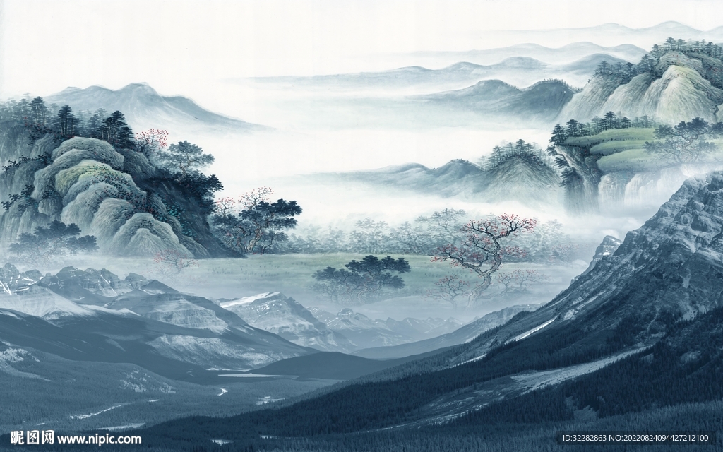 新上架高档中式山水 TIf分层