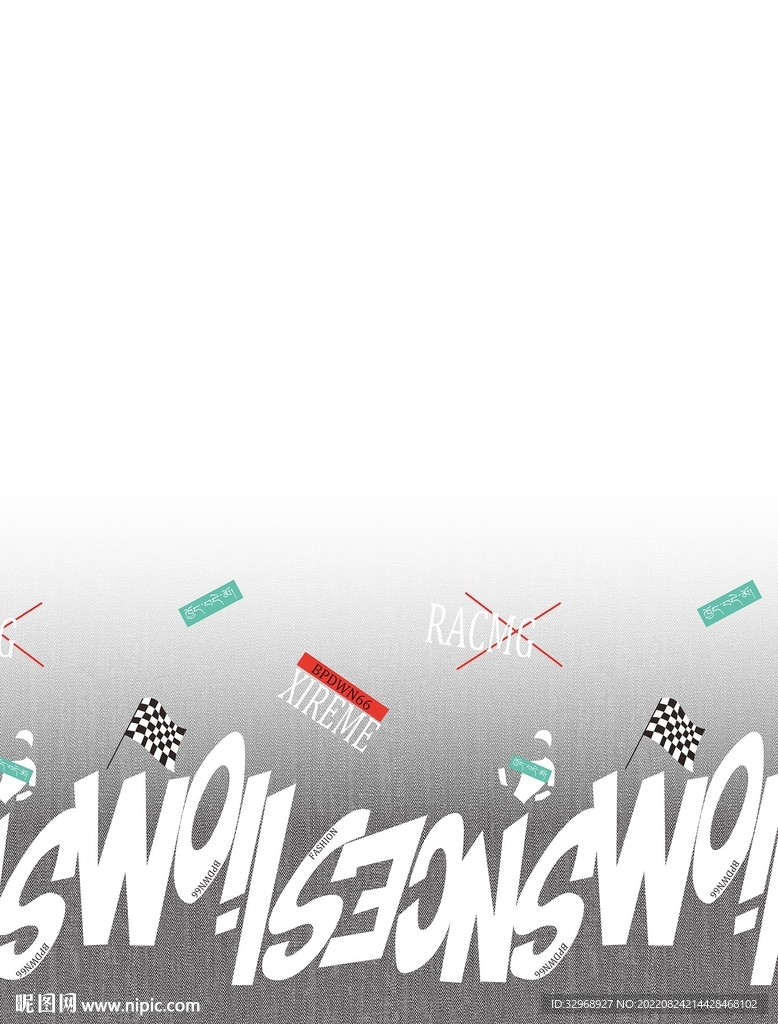 渐变牛仔纹字母