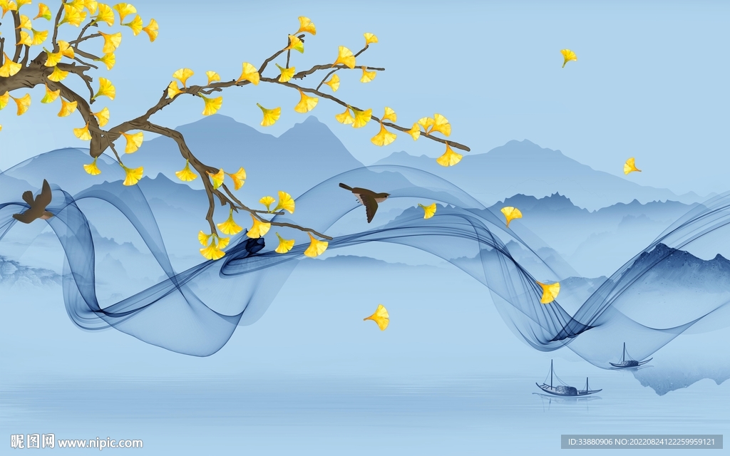 新款中式客厅山水 Tif分层