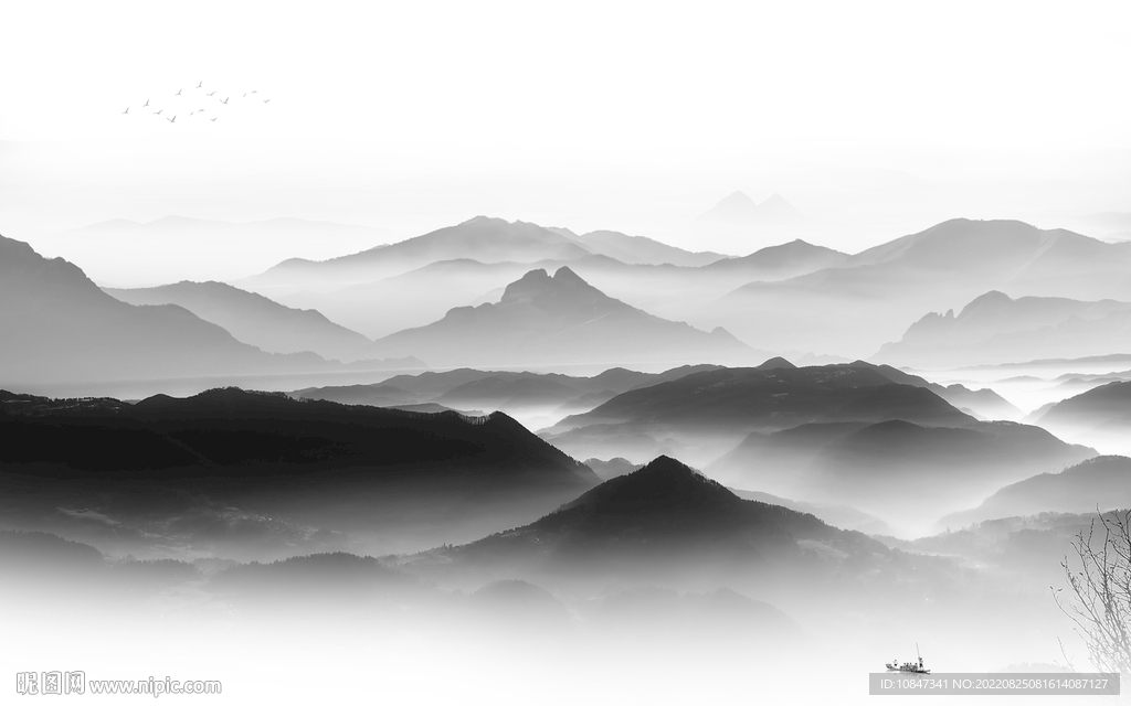 大气最新山水墙画 TIf分层