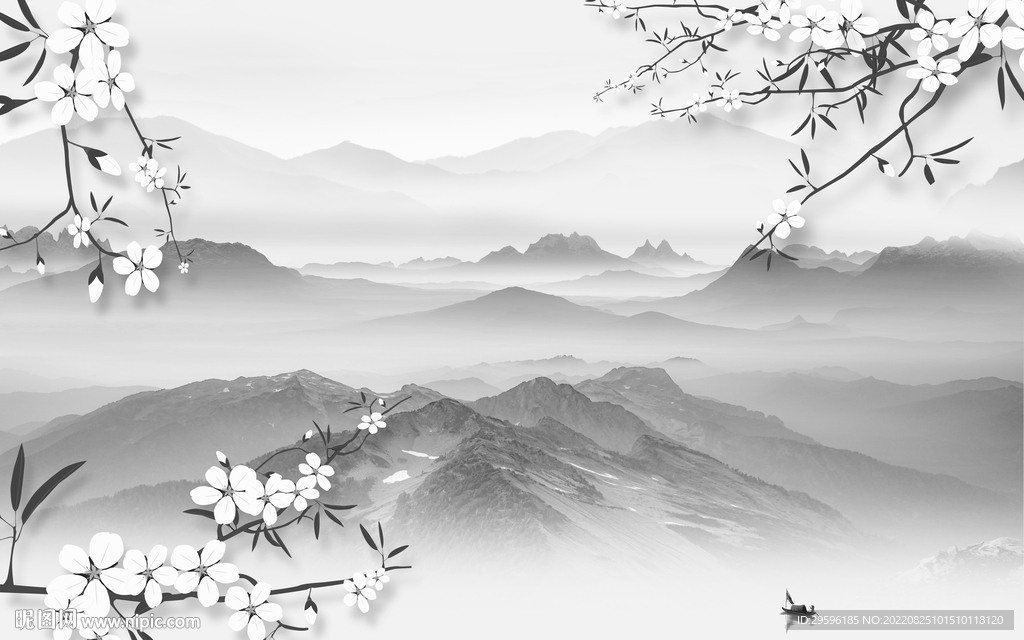 客厅灰色新山水图 TIF分层