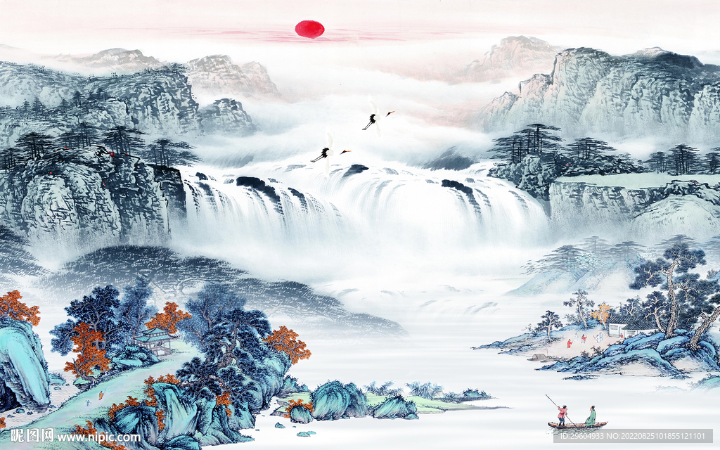 最新高档意境山水 TIf分层