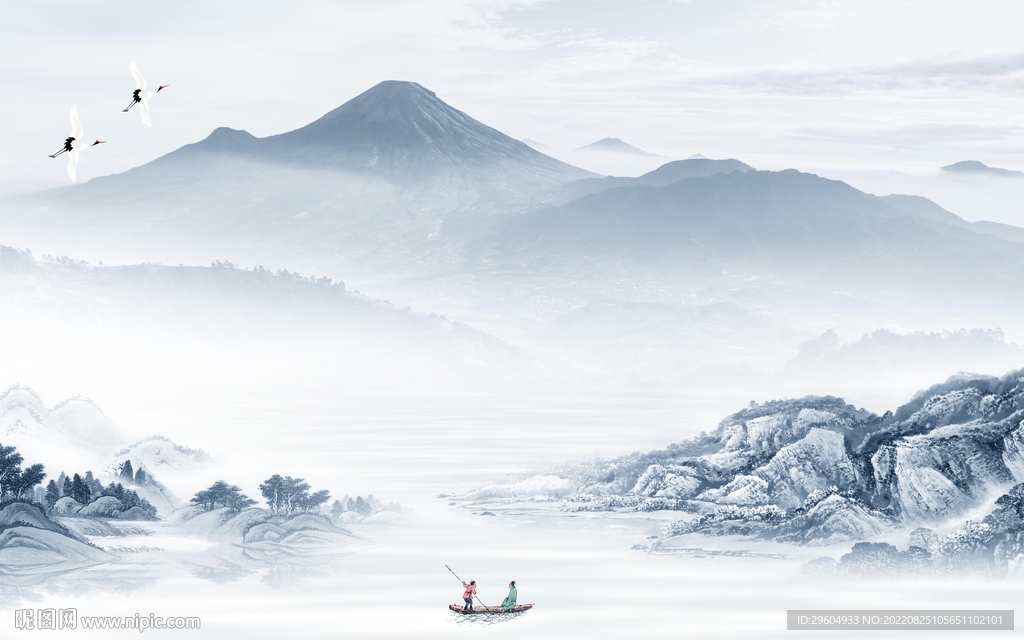 人气高档意境山水 TIf分层