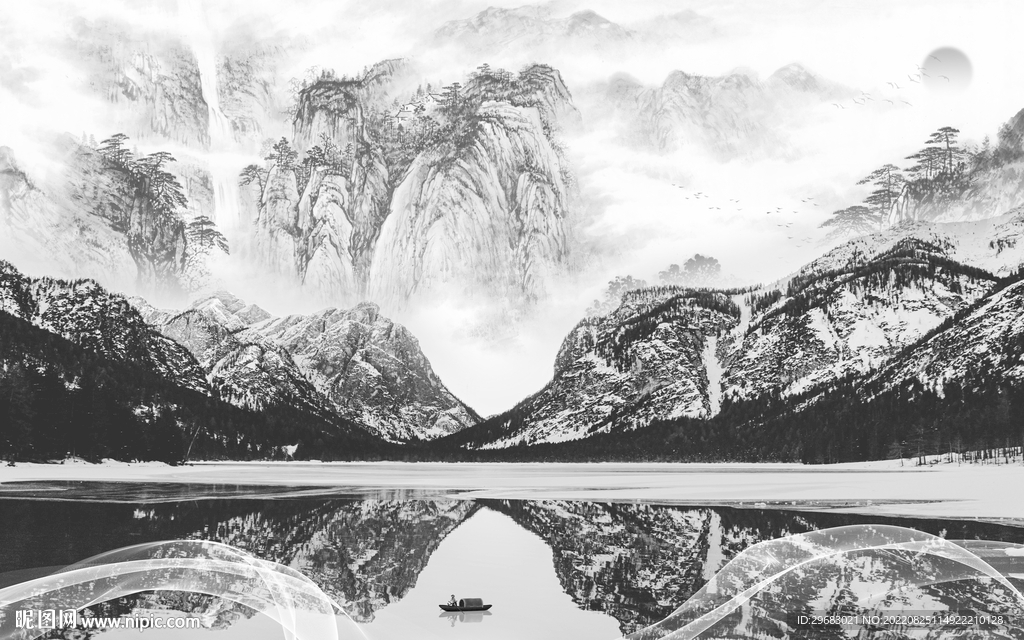 新上架中式风山水画 Tif分层