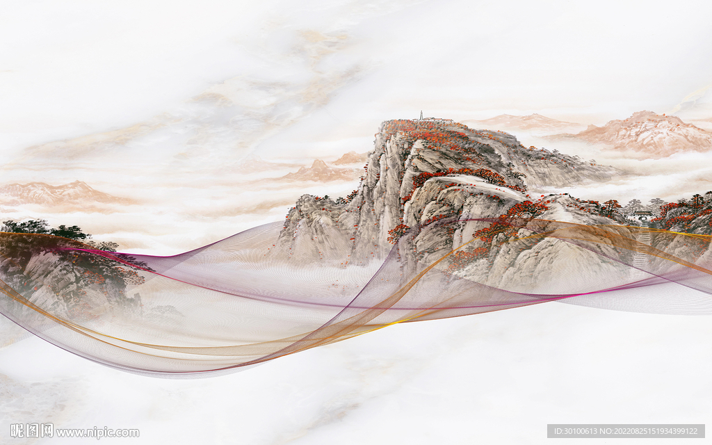 高清 新高端山水画 tif分层