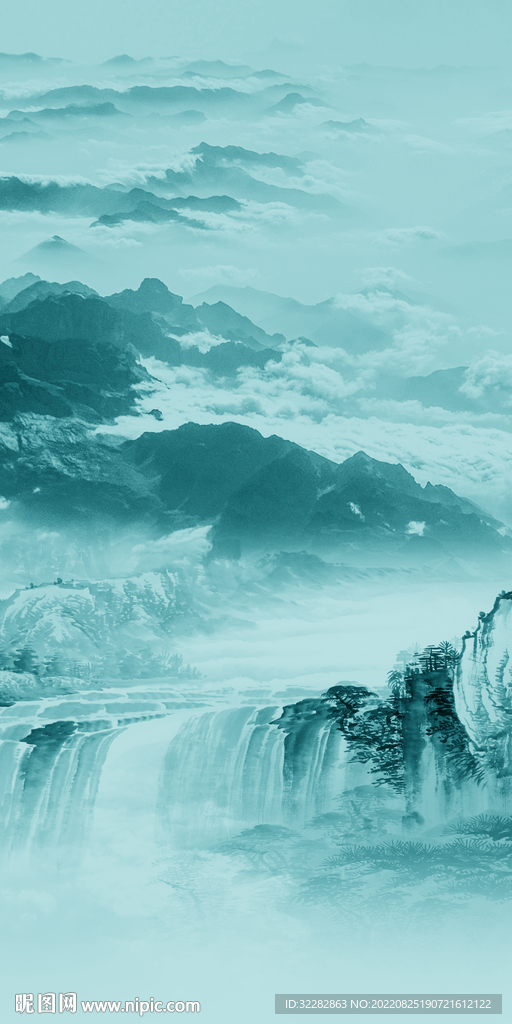 新上架高端玄关山水 tif分层