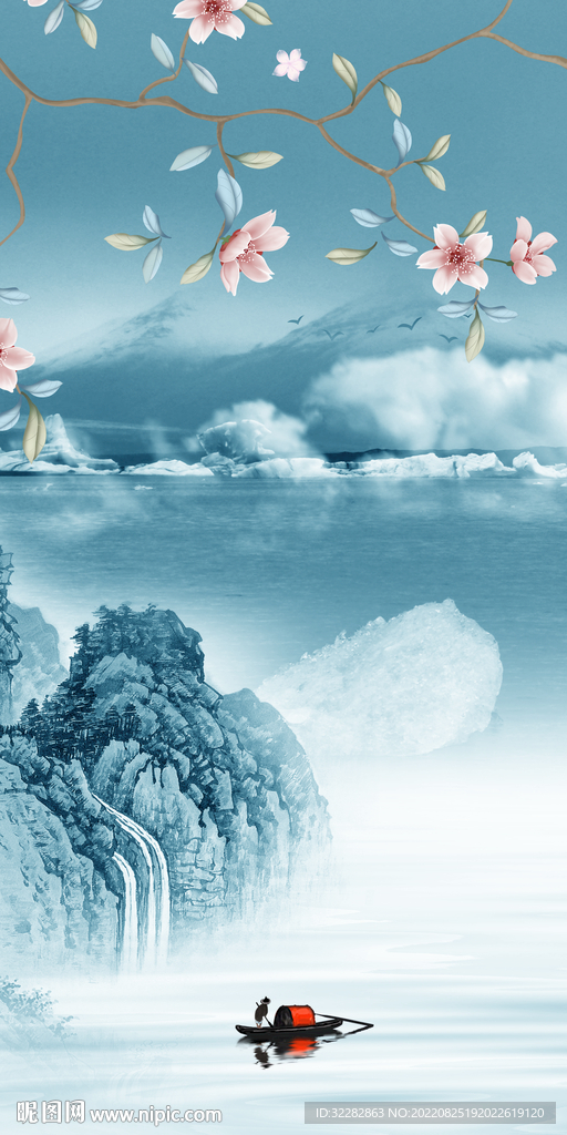 人气 高端玄关山水 tif分层