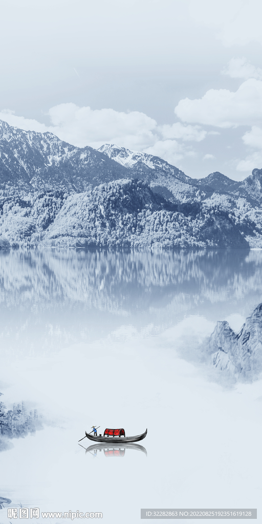 大气高端玄关山水 tif分层