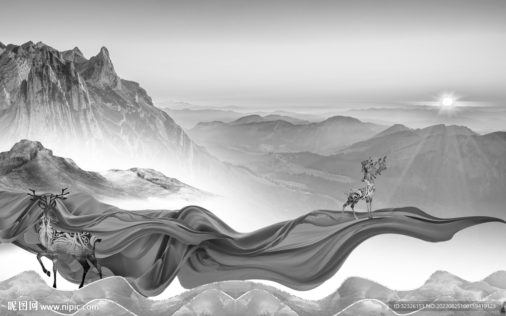 人气爆款高端山水 tif分层