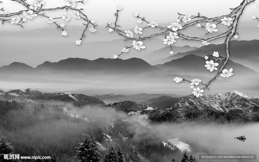 高端简约意境山水 tif分层