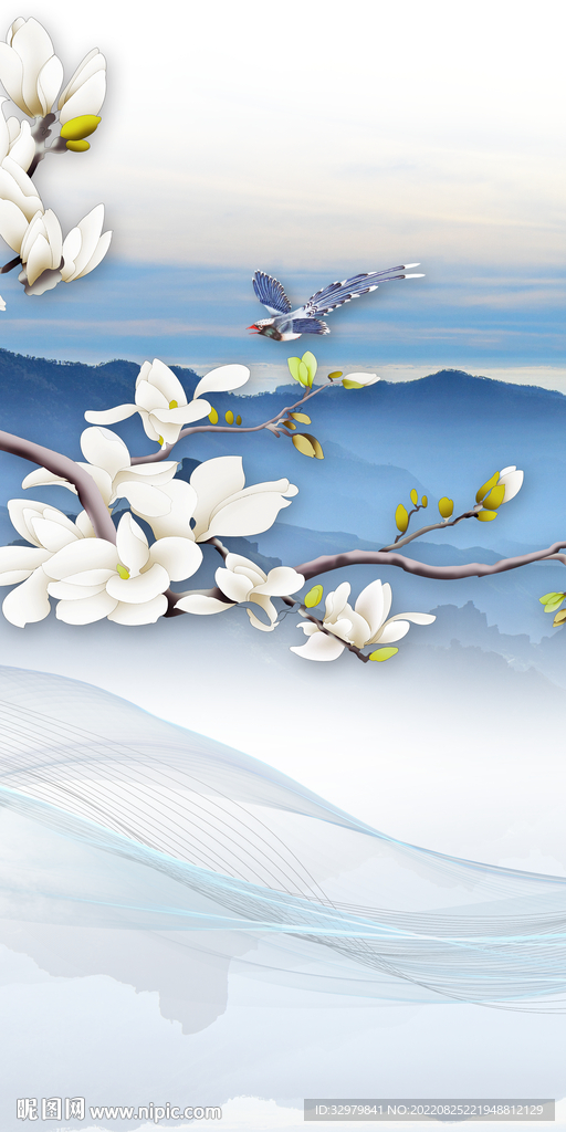 新品玄关意境山水 TIf分层