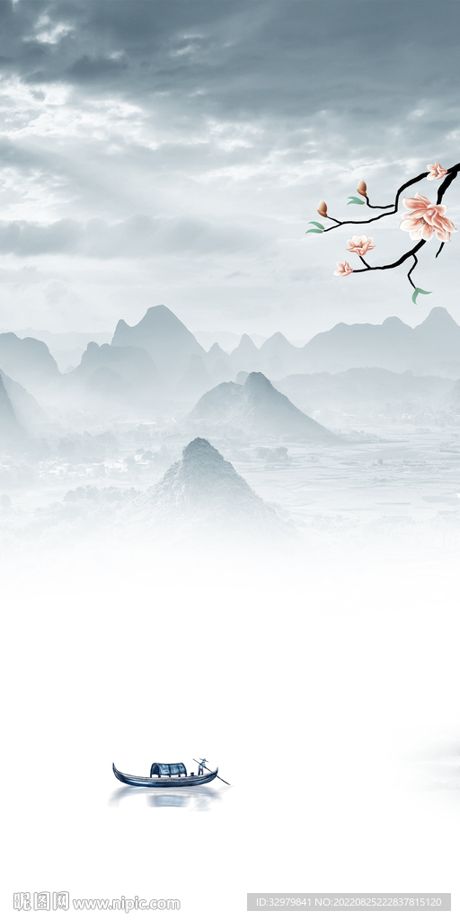 高端玄关意境山水 TIf分层