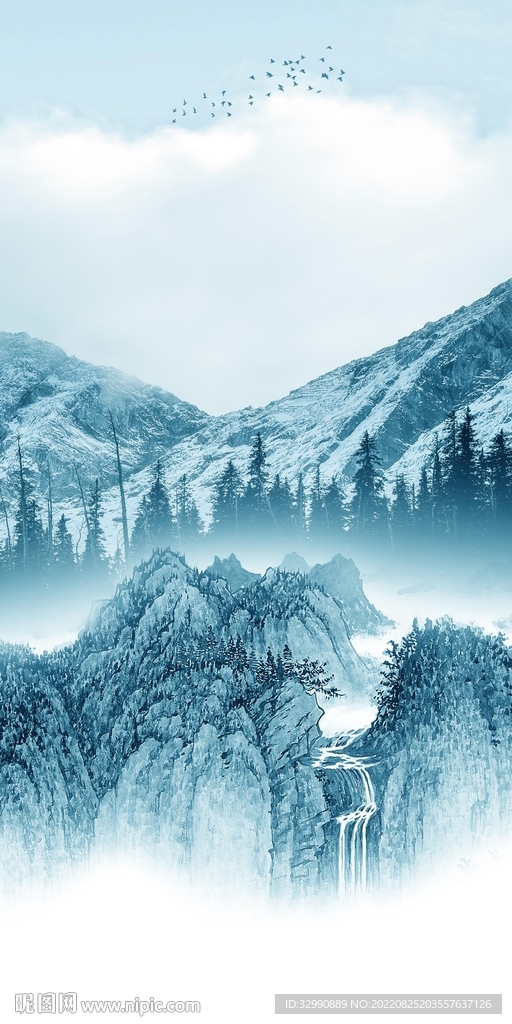 新中式无框玄关新画 Tif分层