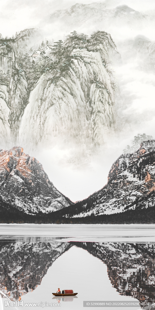 中式无框玄关新画 Tif分层