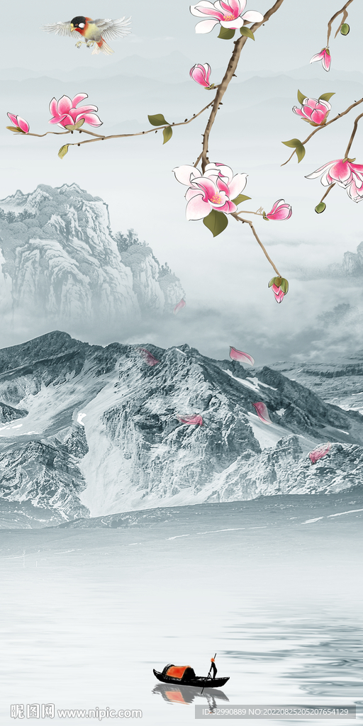 中式现代玄关新画 Tif分层