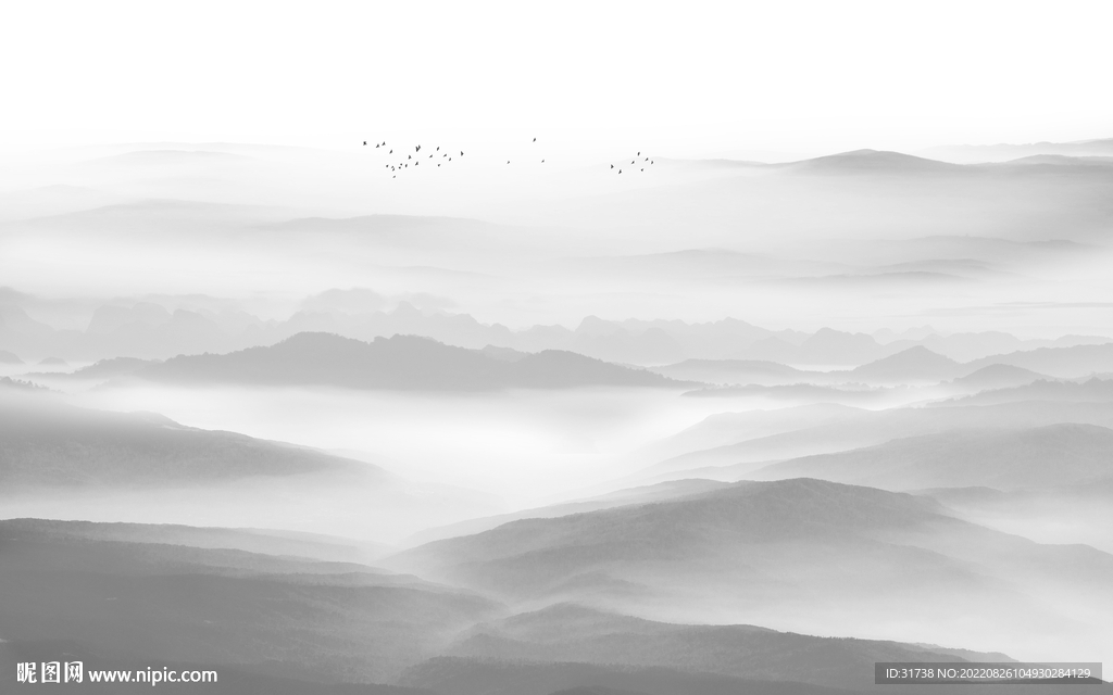 别墅意境客厅山水 TIF分层