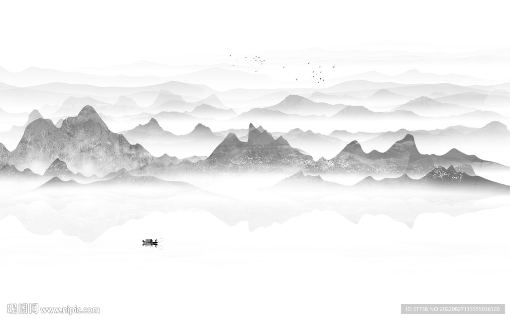 新中式山水墙画