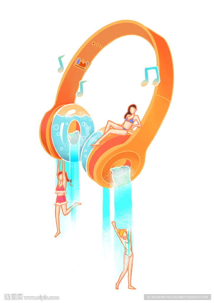 夏天耳机沐浴音乐