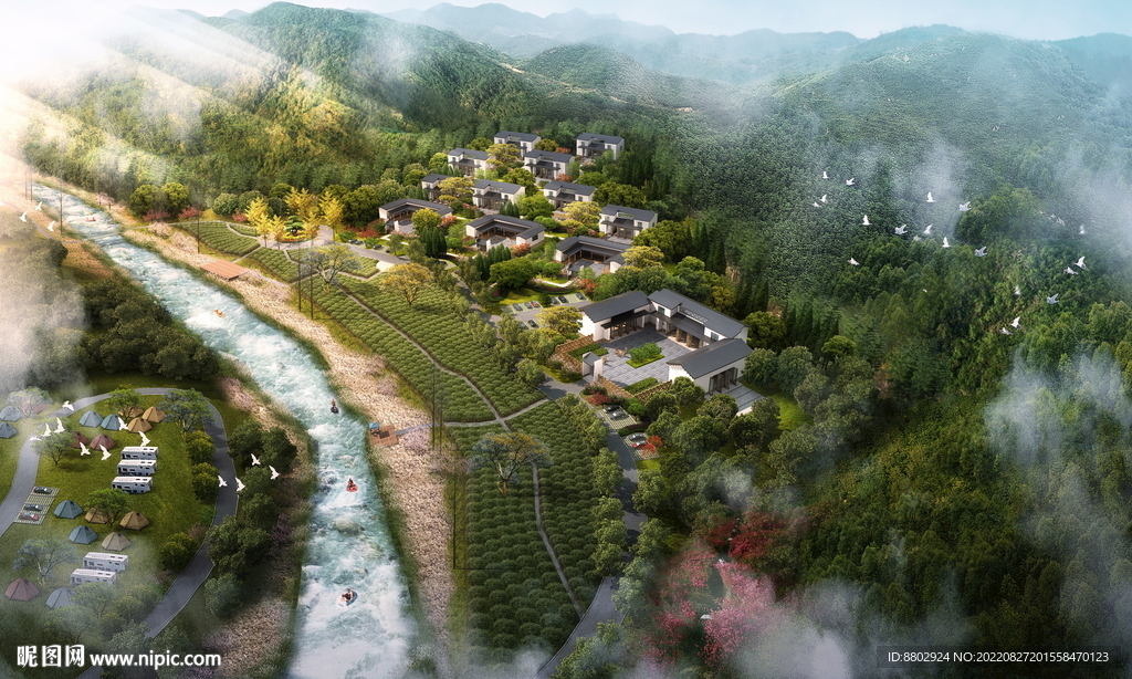 美丽乡村田园景观效果图