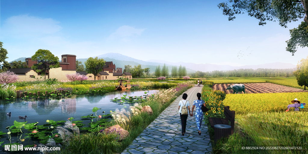 美丽乡村田园景观效果图