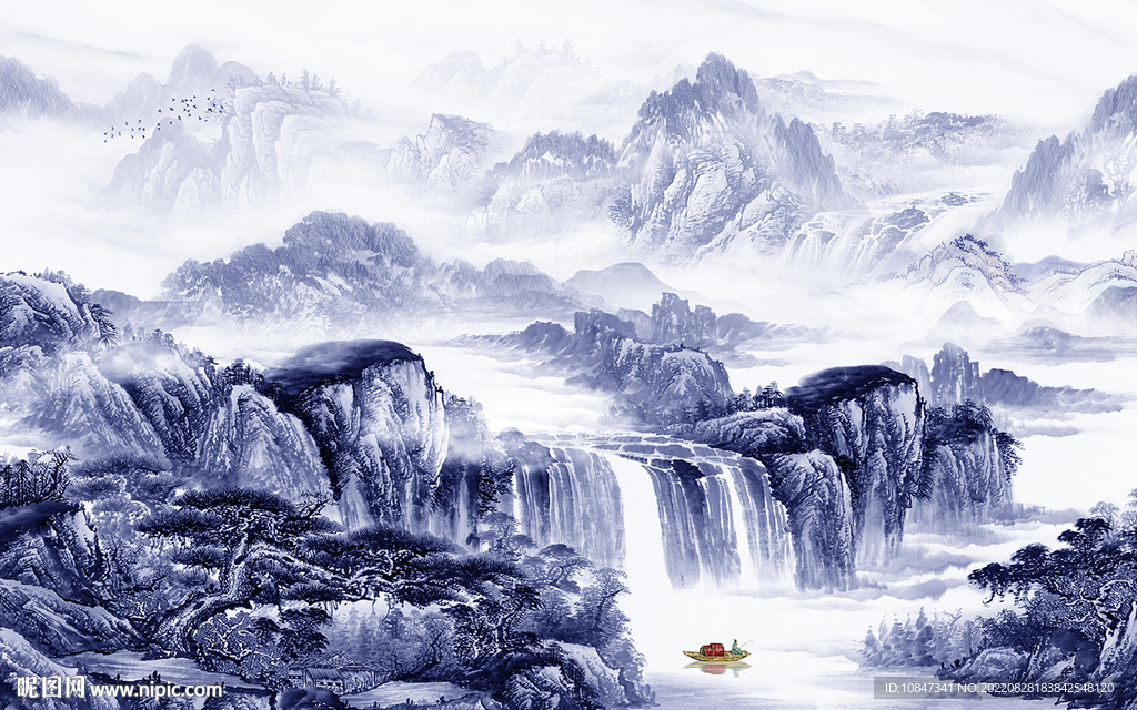 新款新山水背景画 TIf分层