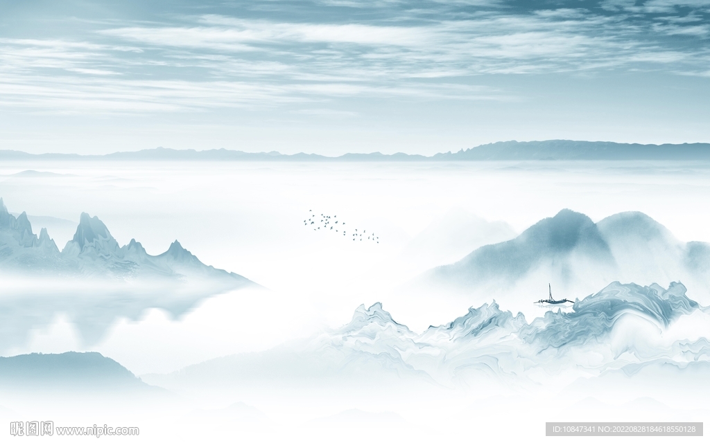 意境新山水背景画 TIf分层