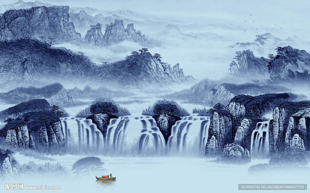 新款客厅山水新画 TIf分层