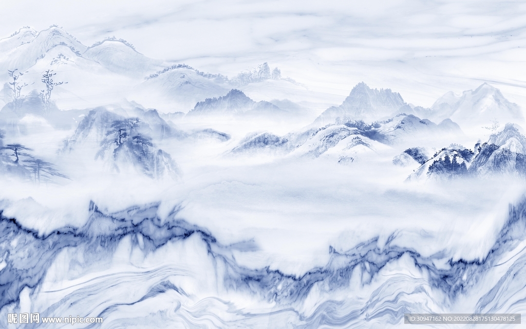 最新 客厅山水新画 TIf分层