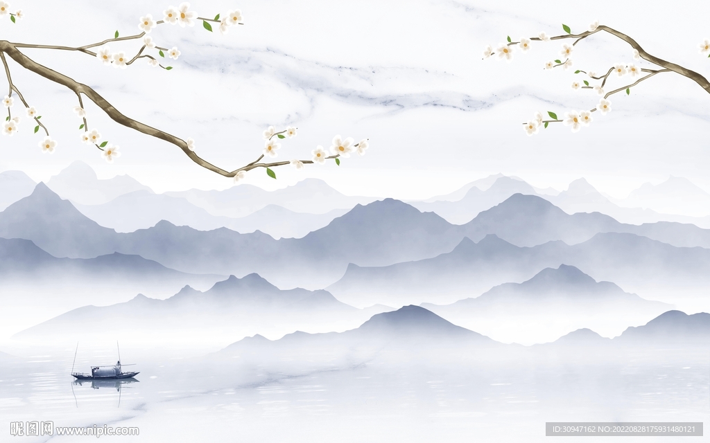 意境客厅山水新画 TIf分层