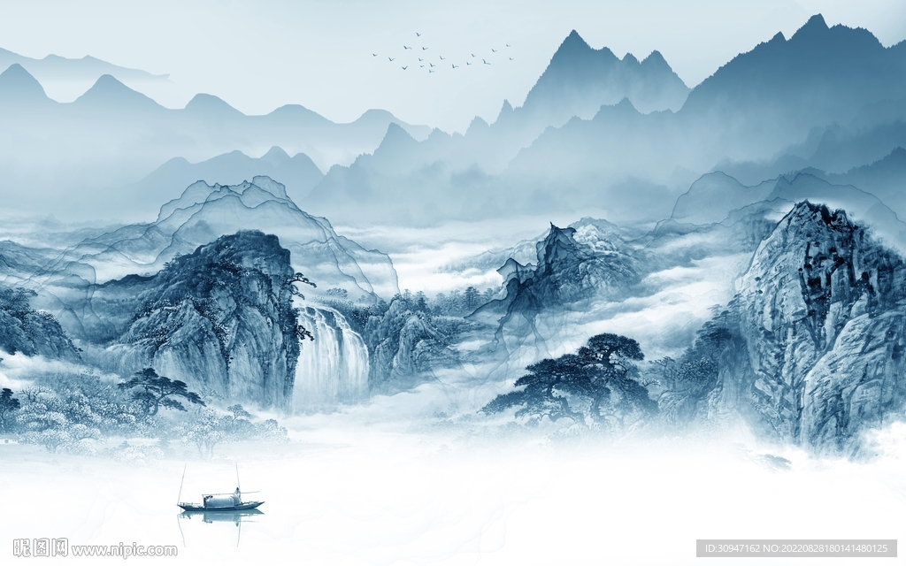 大气客厅山水新画 TIf分层