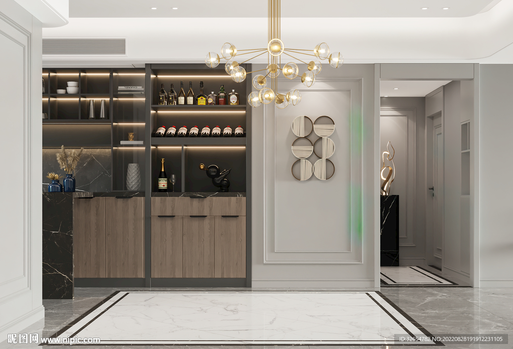 现代餐厅背景墙