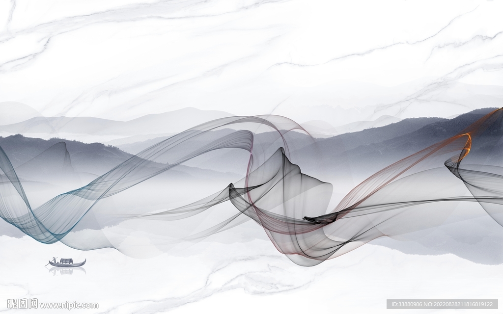 新款新山水背景墙 Tif分层