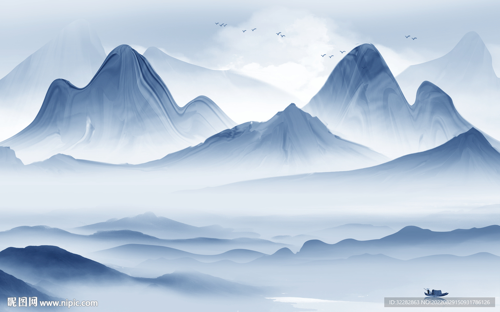 客厅新款背景山水 TIf分层