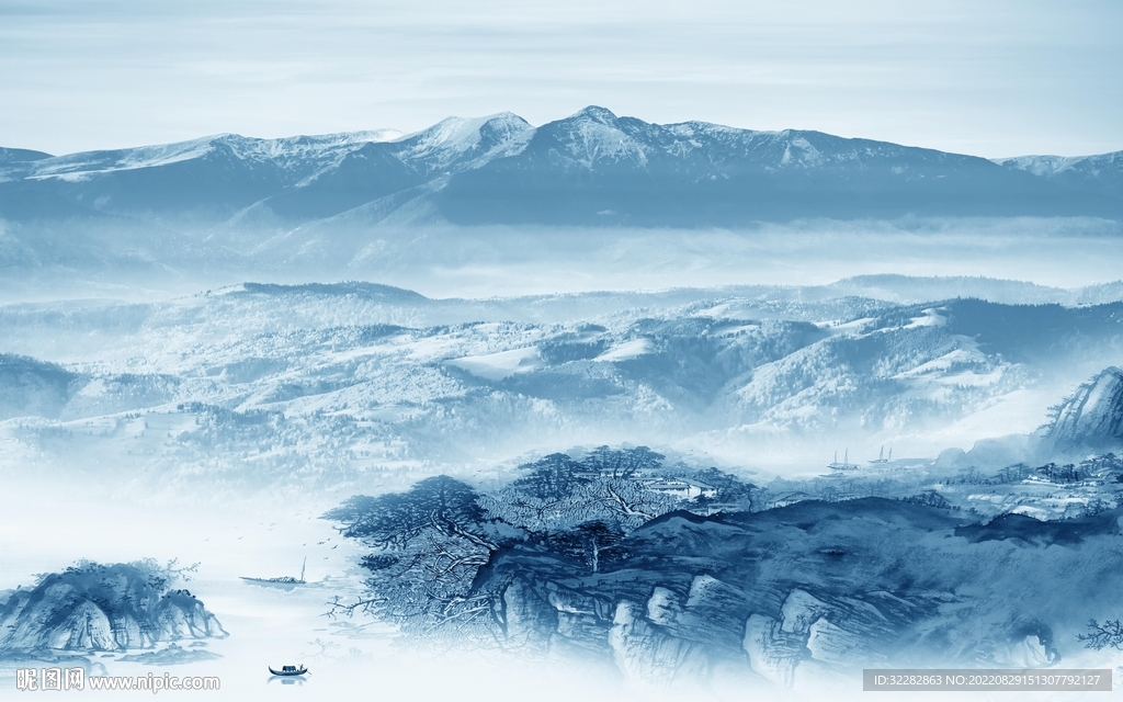 新上架新款背景山水 TIf分层