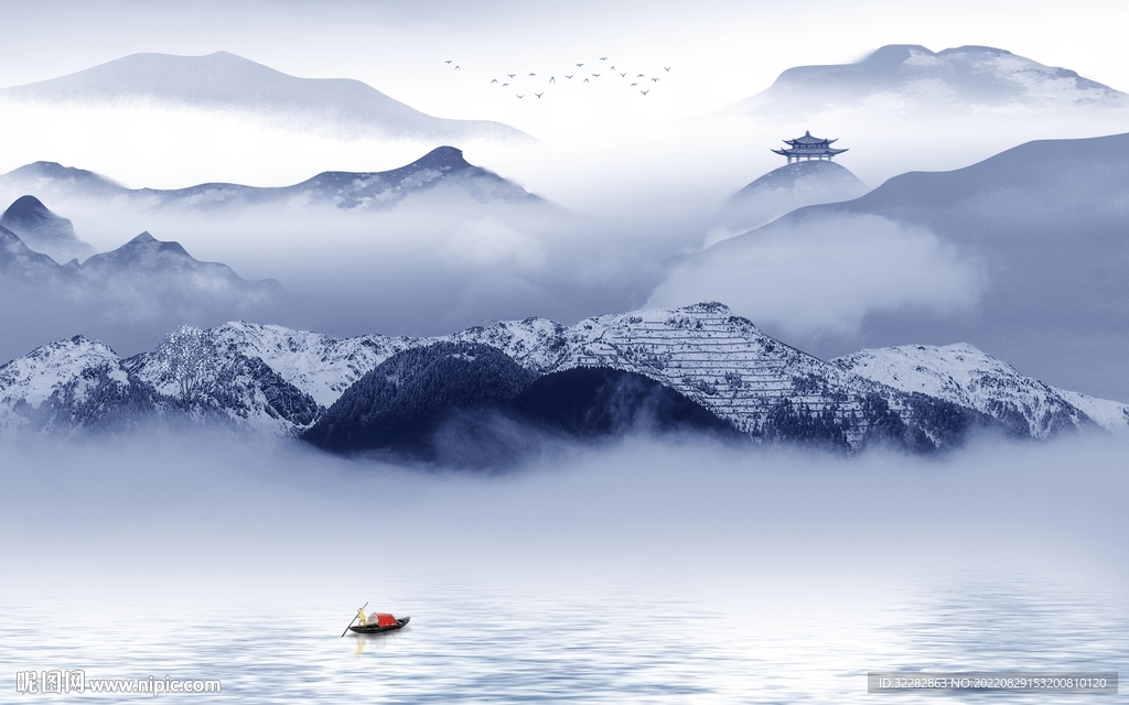 现代 新款背景山水 TIf分层