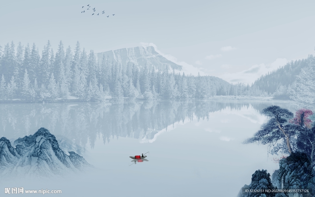 现代中式新品山水 Tif分层