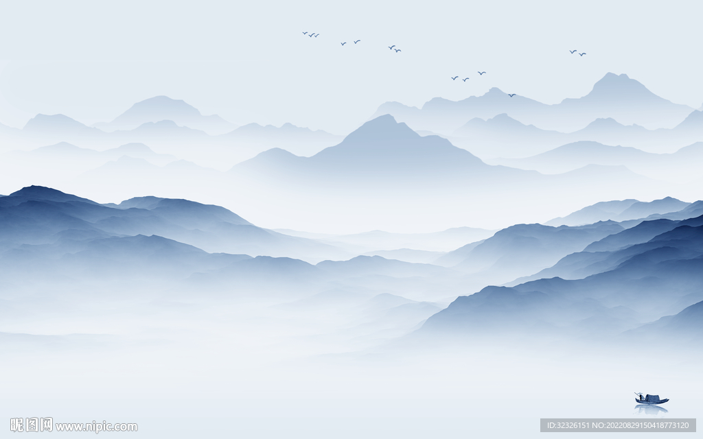 高端中式新品山水 Tif分层