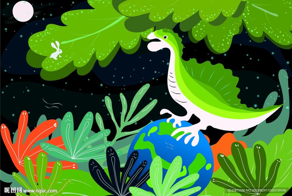 原创手绘矢量图创意环境插画