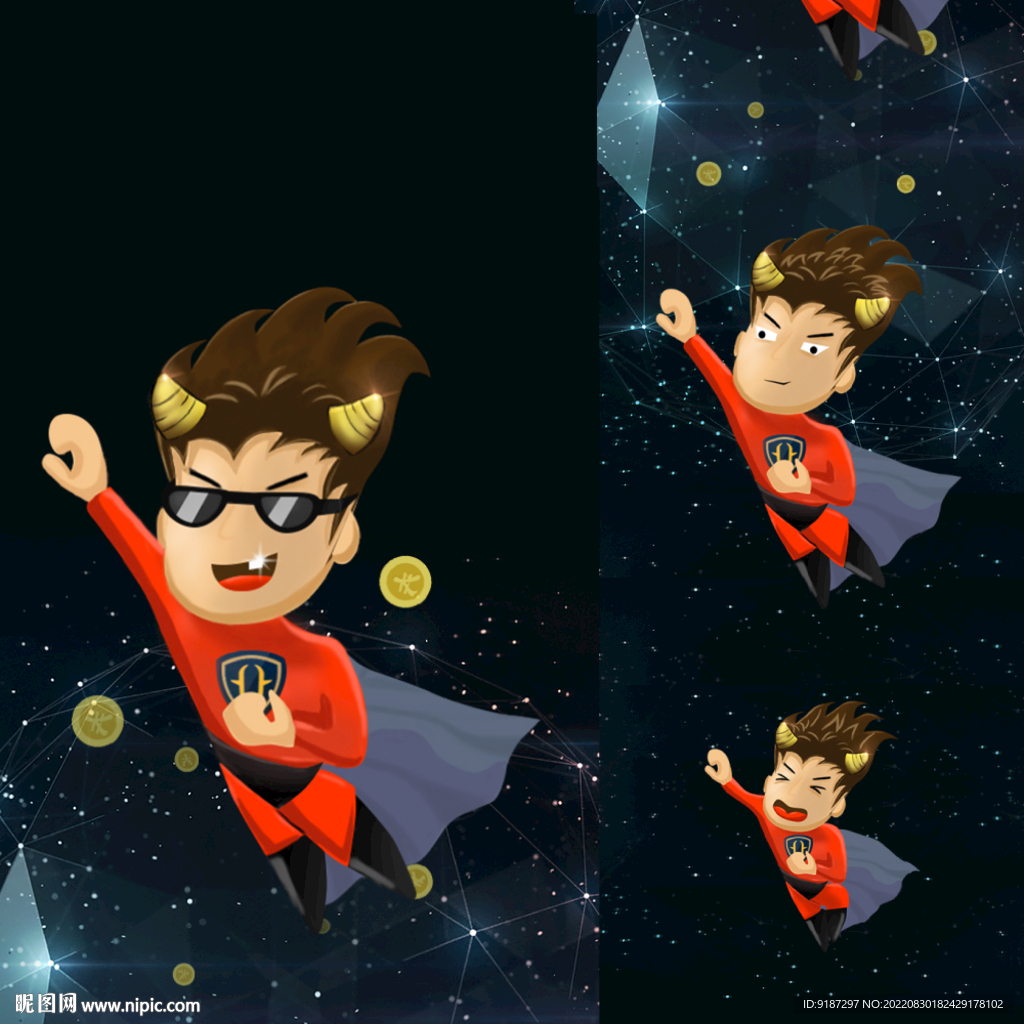 手绘卡通动画超人