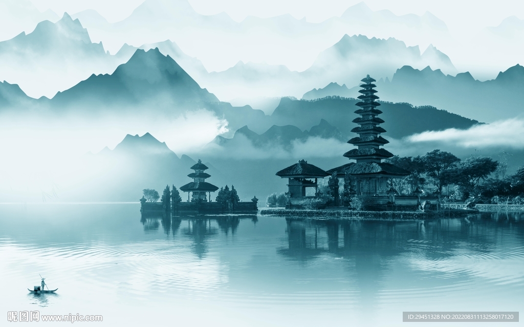 客厅新品意境山水 Tif分层