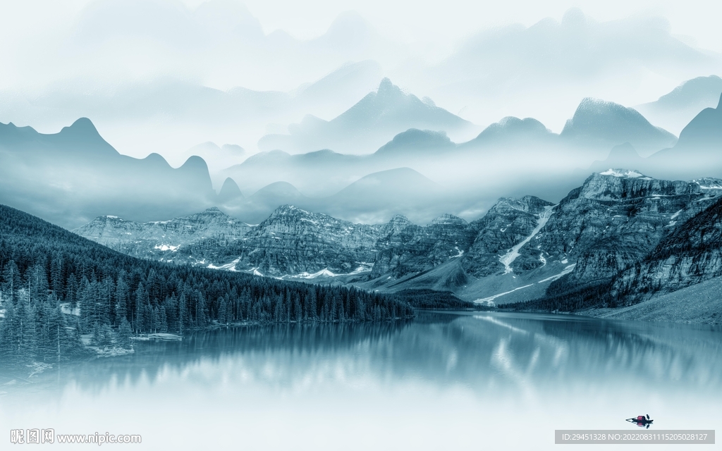 高档 新品意境山水 Tif分层