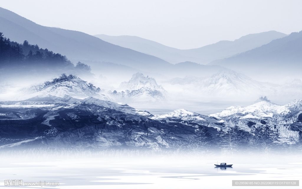 意境中式风山水画 tIf分层