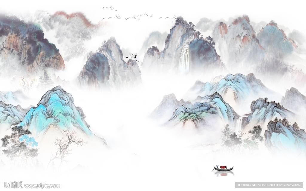 爆款新山水中式画 TIf分层