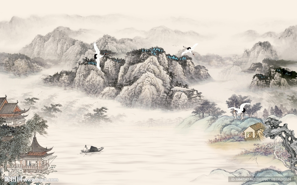 国画新山水中式画 TIf分层