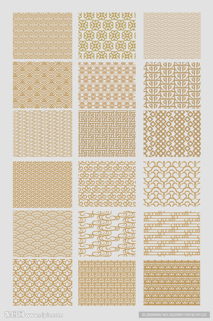 矢量中式花纹底纹背景