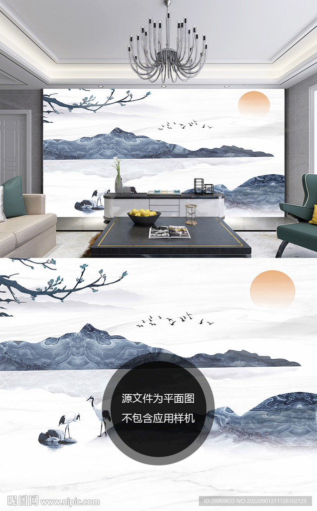 中式山水背景墙