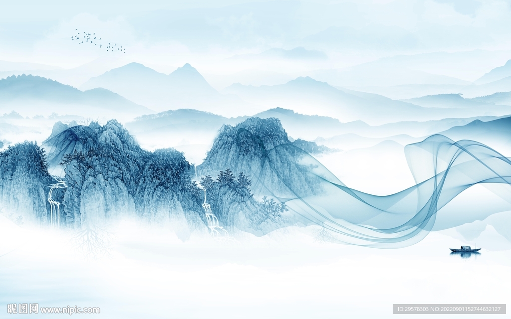 大气最新中式山水 tIf分层